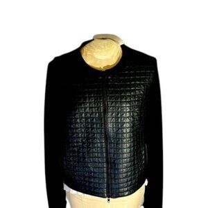 Bailey 44 Black Quilted Faux Leather Zip Jacket Size Large